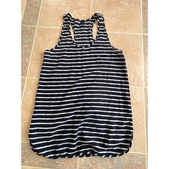 J. Crew Worn twice Navy-White Striped Tank Racerback Mini Dress Cotton Size M - Picture 6 of 9